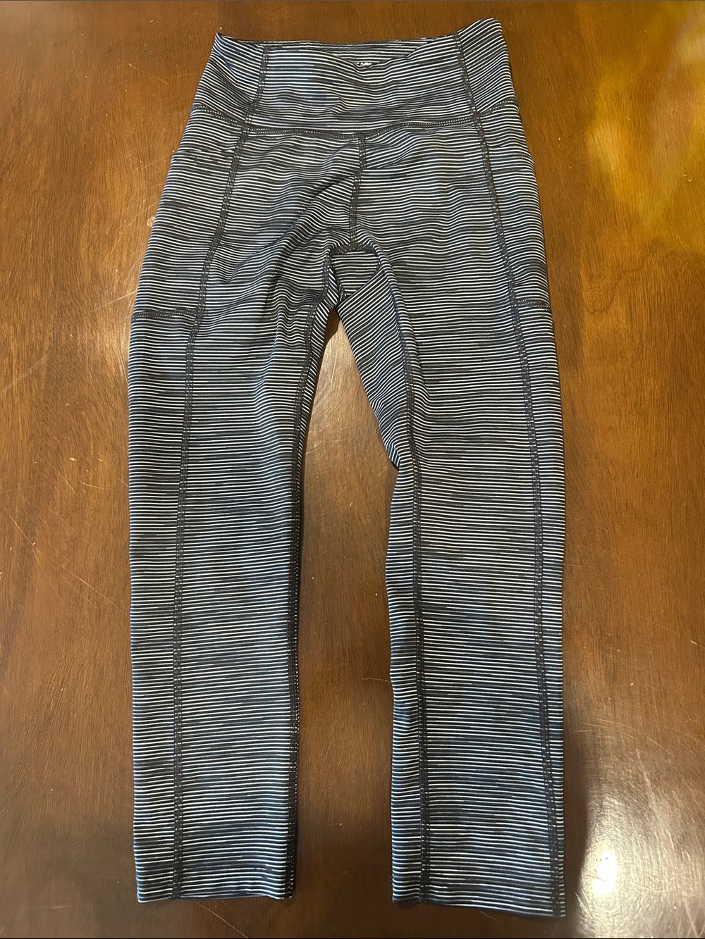 tek gear Black & White Striped Athletic Leggings